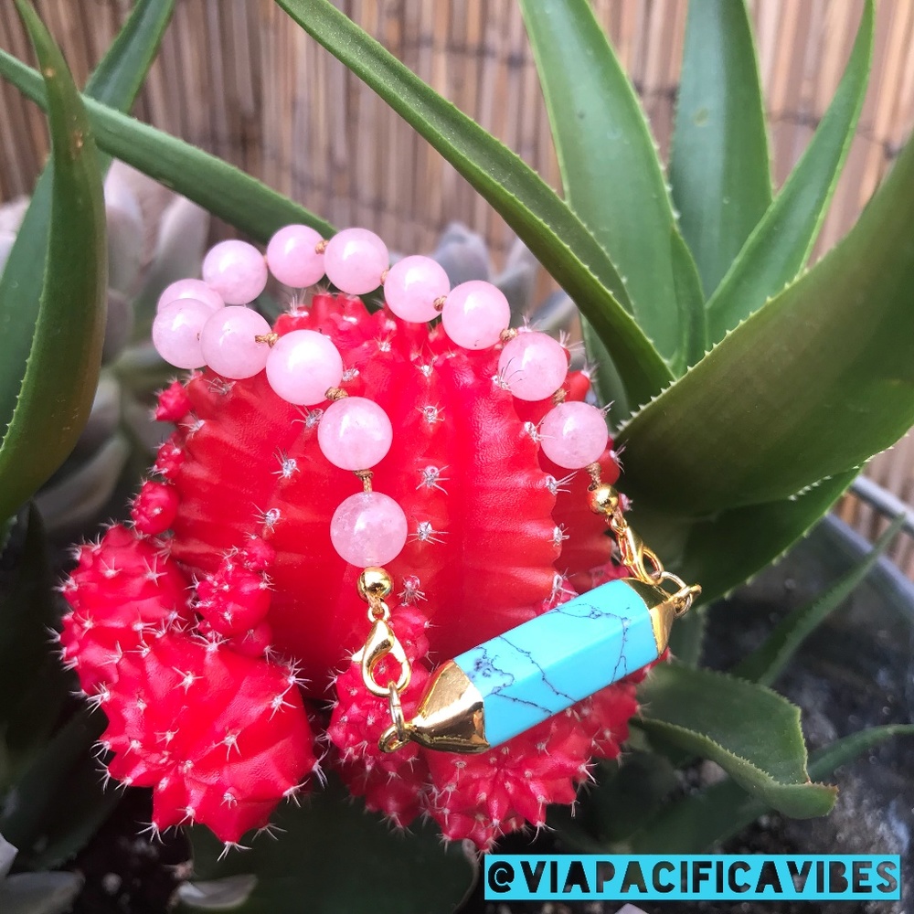 Rose Quartz & Turquoise Bracelet